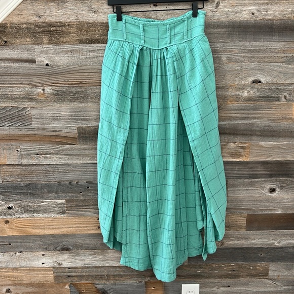 NWOT Free People Lunar Cove Wide Leg Pants in Blue Combo Size XS - Picture 2 of 12